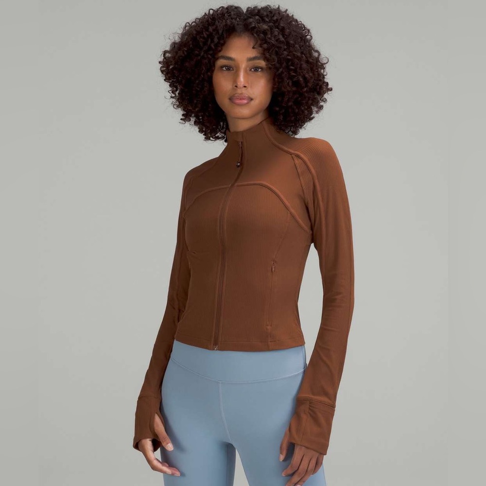 BNWT Lululemon Cropped Define Jacket Ribbed Nulu  Brown